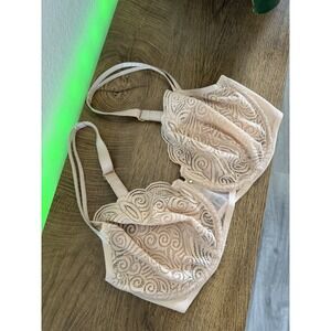 Chantelle Bra Womens 32DDDD Merci Beige Nude Sexy Lace
